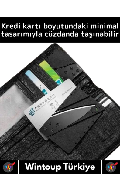 Özel Üretim Uzun Ömürlü Kredi Kartı Tasarım Kamp Cüzdan Çanta Emniyetli Bıçak - 2