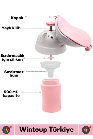 Özel Üretim Dayanıklı Sağlıklı PP Malzeme +2 Yaş Portatif Taşıma İpli Kız Çocuk Lazımlık Pisuvar - 4