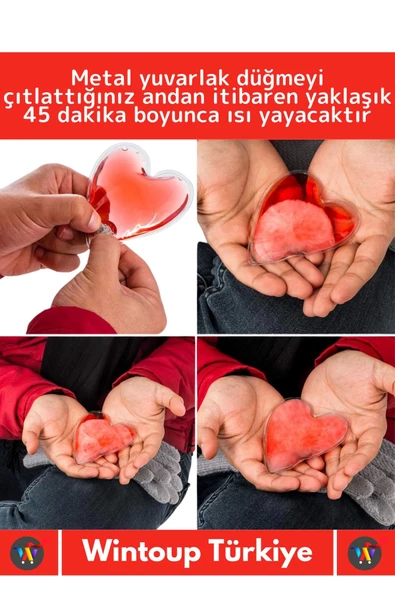 Özel Üretim Kalp Şeklinde El Isıtıcısı Kamp Gündelik Kullanım Sihirli Jel Isıtıcı Cep Sobası 1 Adet - 3