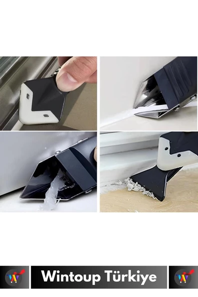 Premium Yüksek Kaliteli Kompakt 3in1 5 Silikon Başlıklı Fayans Derz Silikon Kazıyıcı Uygulayıcı - 4