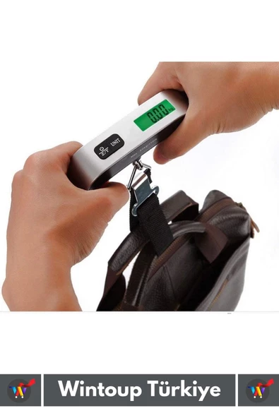 Premium Taşınabilir Seyahat Bavul Ağırlık Tartı Dijital LCD Ekran Kompakt Bagaj Tartısı MAX 50 Kg - 4
