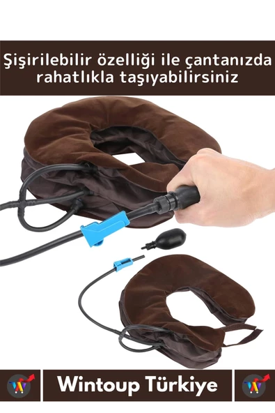 Özel Üretim Yüksek Kaliteli Ortopedik Şişirilebilir Pompalı Kompakt Seyahat Kamp Fıtık Boyun Yastığı - 2