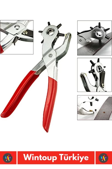 Özel Üretim Yüksek Kaliteli Delik Uç Açıcı Ayarlanabilir 6 Farklı Uçlu Metal Kemer Delme Pensesi - 2