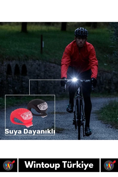 Özel Üretim 3 Yanma Kademeli Suya Dayanıklı Çok Fonksiyonlu Bisiklet Gidonu Feneri 2 Adet - 3