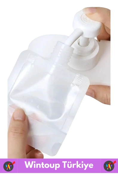 Seyahat Tipi Çanta Boy Sızdırmaz Yıkanıp Tekrar Kullanılabilir Krem Losyon Şampuan Kabı 100 Ml 10 Ad - 3