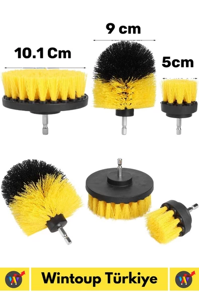 Premium Çok Fonksiyonlu Tüm Matkap Uçlarına Uygun Banyo Araç 3'lü Matkap Ucu Temizleme Fırçası Seti - 5