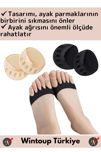 Premium Yüksek Kaliteli Ortopedik Kayma Önleyici Ter Emici Ayak Parmak Altı Desteği 5 Çift - 2