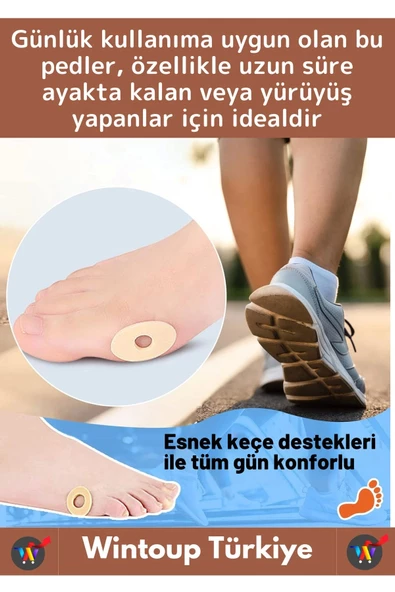 Gündelik Kullanıma Uygun Konforlu Ayak Ağrı Baskı Azaltıcı Sünger Yastık Ayak Nokta Pedi 30 Adet - 3