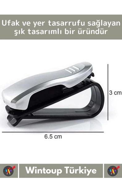 Premium Yüksek Kaliteli Araç İçi Güneşlik Gözlük Ruhsat Kartvizit Tutacağı Klips 5 Adet - 4