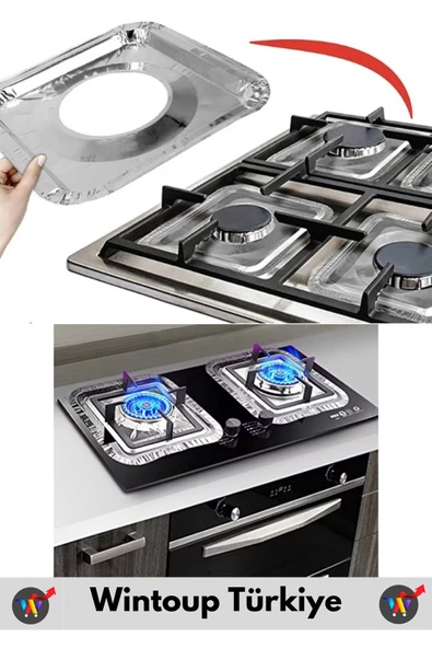Premium Dayanıklı Uzun Ömürlü Kolay Temizlenebilir Ocak Yağ Kir Önleyici Kare Alüminyum Folyo 16Adet - 4