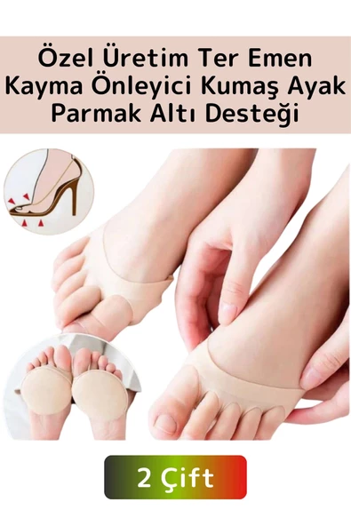 Premium Yüksek Kaliteli Ortopedik Kayma Önleyici Ter Emici Ayak Parmak Altı Desteği 2 Çift