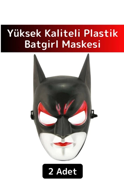 Özel Üretim Yüksek Kaliteli Eğlenceli Parti Kostüm Maskesi 28 X 17 Cm Batgirl Maske 2 Adet