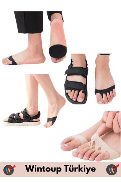 Premium Yüksek Kaliteli Ortopedik Kayma Önleyici Ter Emici Ayak Parmak Altı Desteği 3 Çift - 3