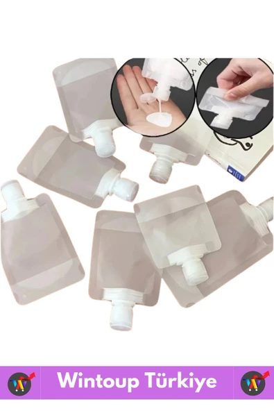 Seyahat Tipi Çanta Boy Sızdırmaz Yıkanıp Tekrar Kullanılabilir Krem Losyon Şampuan Kabı 100 Ml 5Adet - 5