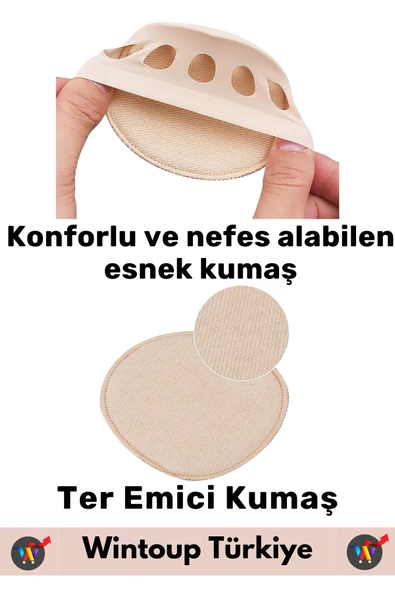 Premium Yüksek Kaliteli Ortopedik Kayma Önleyici Ter Emici Ayak Parmak Altı Desteği 5 Çift - 5