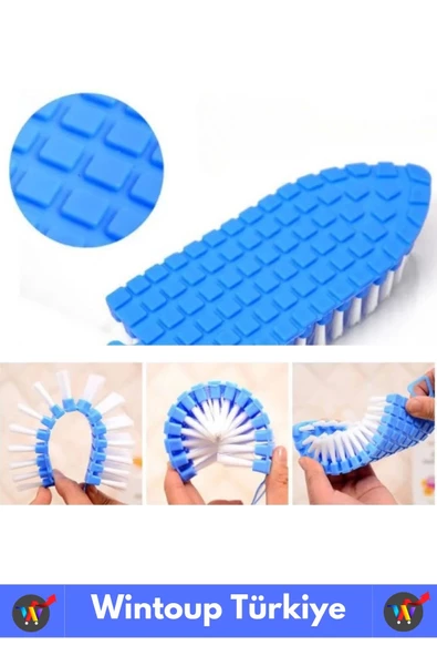 Özel Dayanıklı Ultra Esnek Bükülebilir Sert Zemin Musluk Mutfak Banyo Askılı Temizlik Fırçası 2 Adet - 4