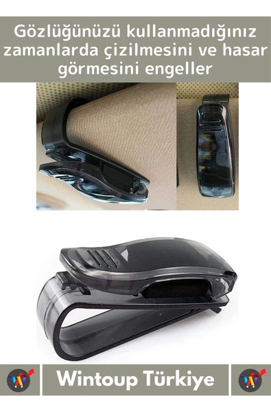 Premium Yüksek Kaliteli Araç İçi Güneşlik Gözlük Ruhsat Kartvizit Tutacağı Klips 2 Adet - 3