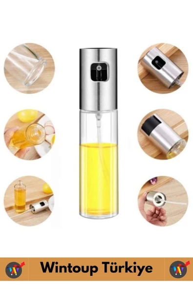 Yüksek Kaliteli Uzun Ömürlü Mutfak Yağ Sirke Limon Suyu Çok Amaçlı Spreyli 100 ML Cam Yağdanlık 2 Ad - 2