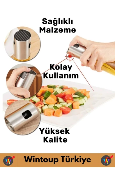 Yüksek Kaliteli Uzun Ömürlü Mutfak Yağ Sirke Limon Suyu Çok Amaçlı Spreyli 100 ML Cam Yağdanlık 2 Ad - 5