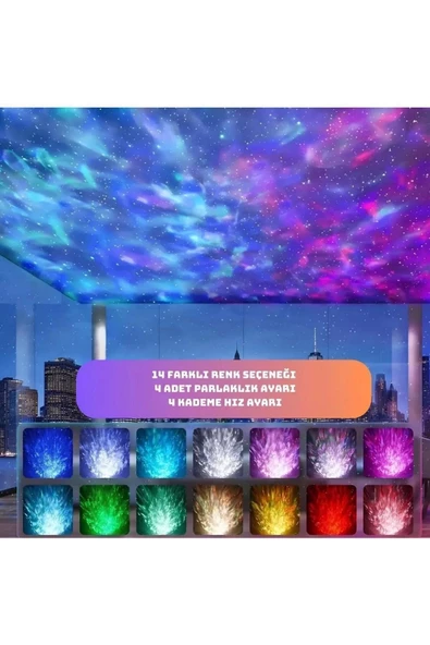 Deluxe Dinozor Yumurtası Gece Masa Lambası Bluetooth Hoparlör Led Lamba Galaxy Projektör Led Işık - 4