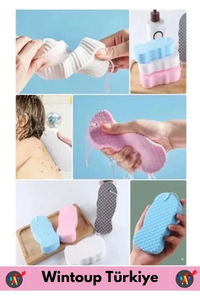 Yüksek Kaliteli Ultra Esnek Yumuşak Peeling Hassas Cilt Bebek Banyo Ovalama Süngeri Banyo Lifi 4Adet - 4