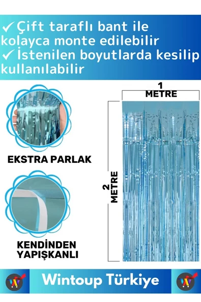 Özel Üretim Ekstra Parlak Saçaklı Doğum Günü Düğün Kına Parti Fotoğraf Çekimi Arka Fon Perde 1X2 Mtr - 2