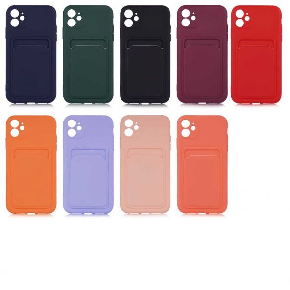 Apple iPhone 11 Kılıf Ofix Silikon Kartlık Cüzdan Kapak - 11