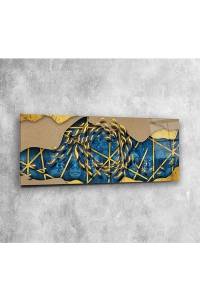 Gold Balıklar Panoramik Dekoratif ve Modern Cam Tablo ürün görseli