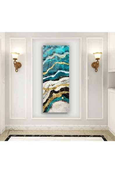 Mermer Desen Panoramik Dekoratif ve Modern Cam Tablo ürün görseli 1