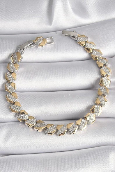 Mix Renk Kalp Model Zirkon Taşlı VIP Seri Kadın Bileklik - EBJ241130W29585 ürün görseli