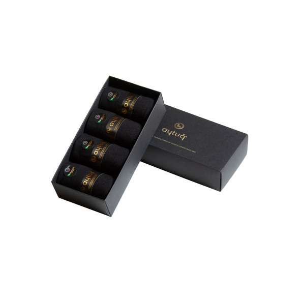 Aytuğ Erkek Premium Bambu Çorap 4'lü -Siyah - 1