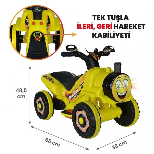UJ Toys 6V Akülü ATV BUDDY Sarı