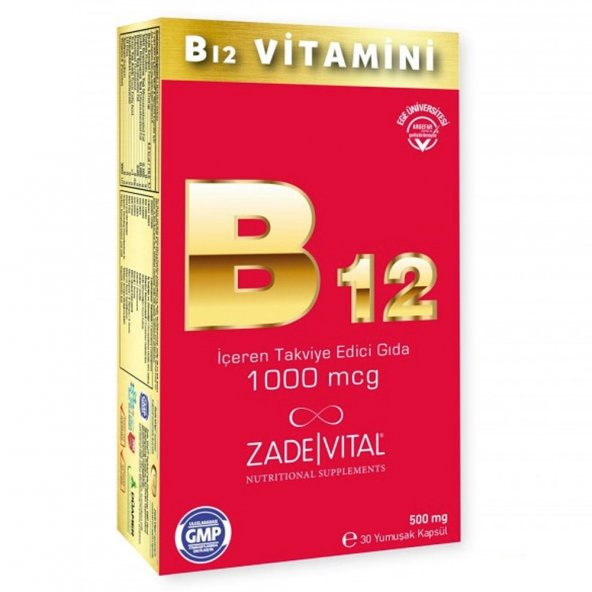 Zade Vital Vitamin B12 (30 Yumuşak Kapsül)