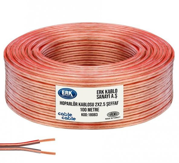ERK 2x2,50mm Hoparlör Ses Sistemi Kablosu Şeffaf - 7
