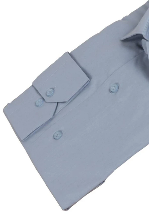 Erkek Gri Gömlek Dar Kesim Uzun Kollu RAR00733 - 3
