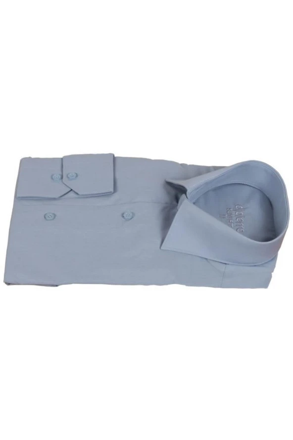 Erkek Gri Gömlek Dar Kesim Uzun Kollu RAR00733 - 6