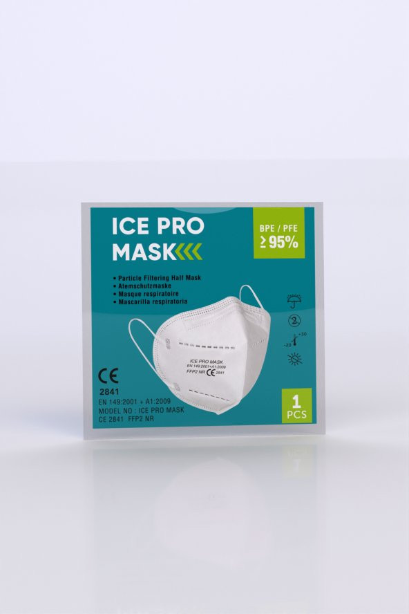 ICEPro Mask FFP2 CE2841 Ve Iso Sertifikalı 1 Adet Maske