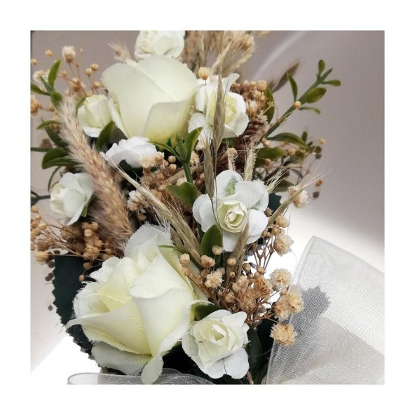 Lora Davet Söz Nişan Tepsisi Çiçeği (1 Adet) Beyaz - 53691
