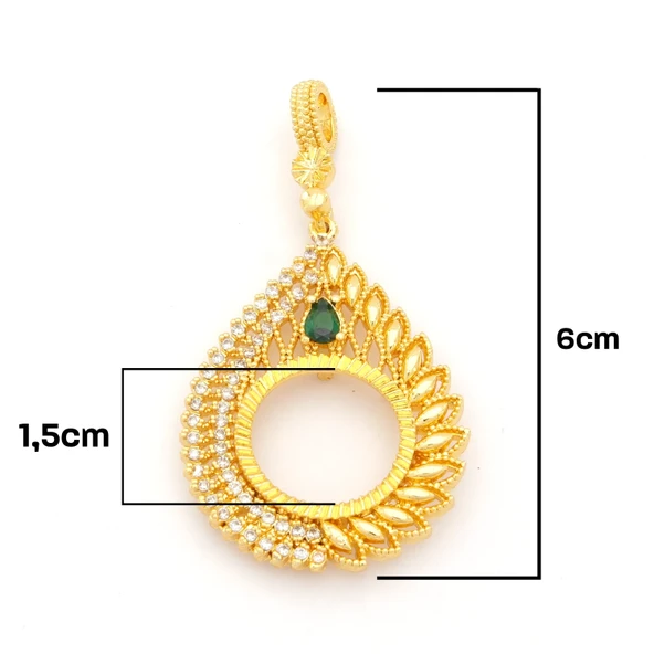 Çeyrek Altın Çerçeveli Kolye Ucu Altın Kaplama-TGR-687 ürün görseli