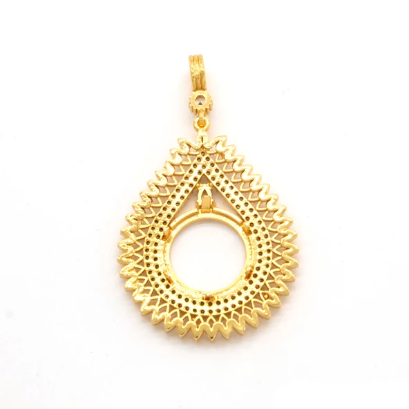 Çeyrek Altın Çerçeveli Kolye Ucu Altın Kaplama TGR-696 - Resim 2