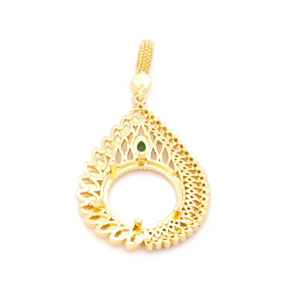 Çeyrek Altın Çerçeveli Kolye Ucu Altın Kaplama-TGR-687 - Resim 5