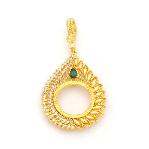 Çeyrek Altın Çerçeveli Kolye Ucu Altın Kaplama-TGR-687 - Resim 2