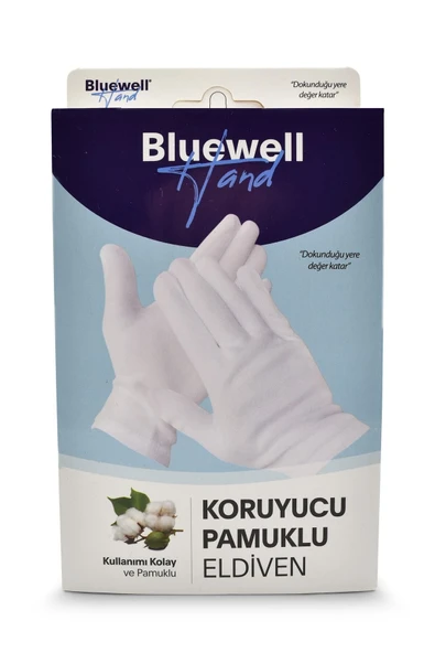 BLUEWELL Pamuklu Koruyucu Egzema Eldiveni %100 Pamuktan Large