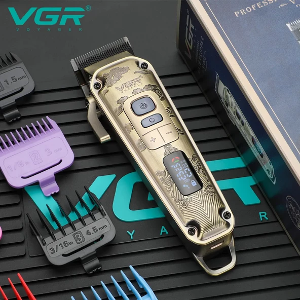 VGR V-005 Profesyonel Saç Kesme ve Tıraş Makinesi - Renkli Taraklı Tam Set! - 2