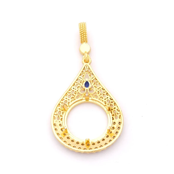 Çeyrek Altın Çerçeveli Kolye Ucu Altın Kaplama TGR-700 - Resim 5