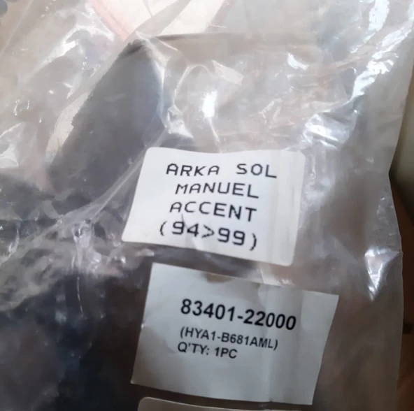 Hyundai Accent 1994-1999 yumurta kasa Arka kapı Cam Krikosu Sol mekanik manuel şöför tarafı yan sanayi 83401-22000 - 9