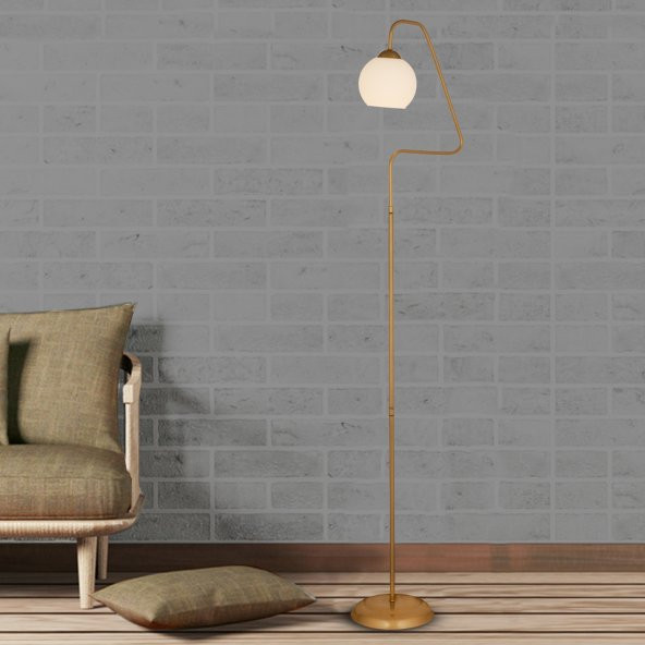 Seül Beyaz Camlı Eskitme Modern Tasarım Metal Lambader