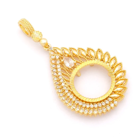 Çeyrek Altın Çerçeveli Kolye Ucu Altın Kaplama TGR-685 - Resim 3