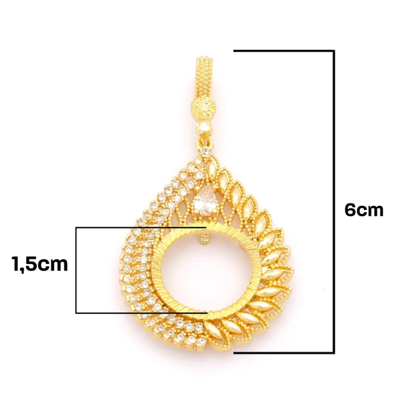 Çeyrek Altın Çerçeveli Kolye Ucu Altın Kaplama TGR-685 - Resim 2