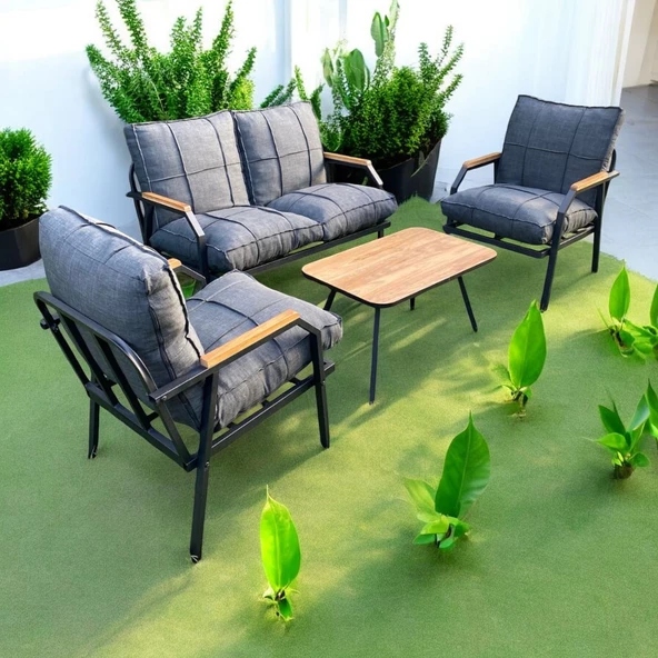 Yaren 2 1 1 Sehpa Hediyeli Pofuduk Balkon Takımı, Bahçe Mobilyası, Çay Seti, Kafe Oturma Grubu - 2